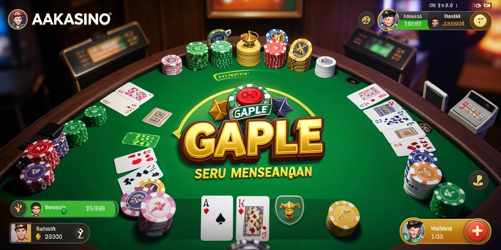 Tampilan screenshot AAKASINO saat permainan Gaple berlangsung, penuh aksi.