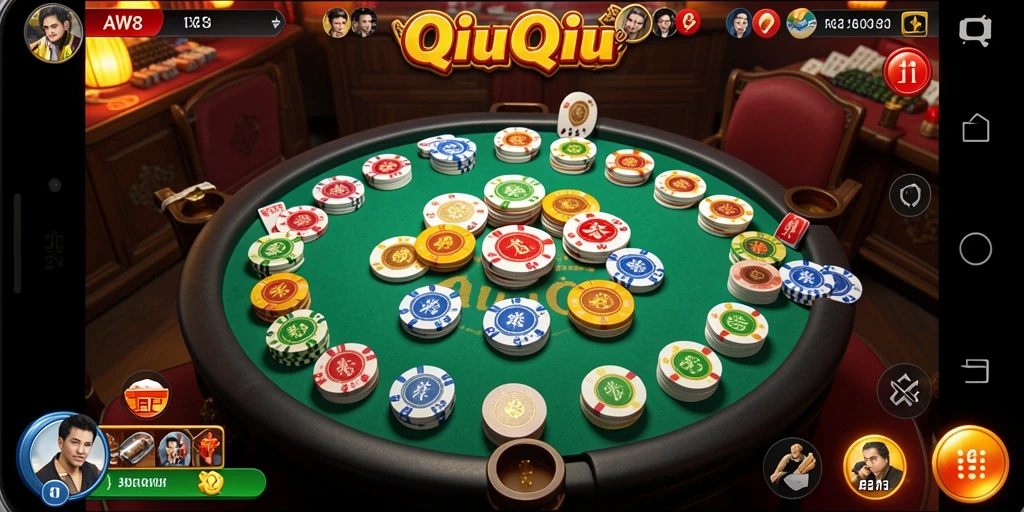 Tampilan gameplay QiuQiu yang menarik dan seru di AW8.