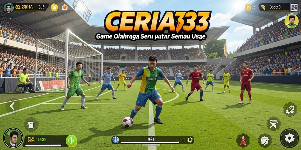 Screenshot CERIA33 menampilkan aksi seru dalam arena olahraga.