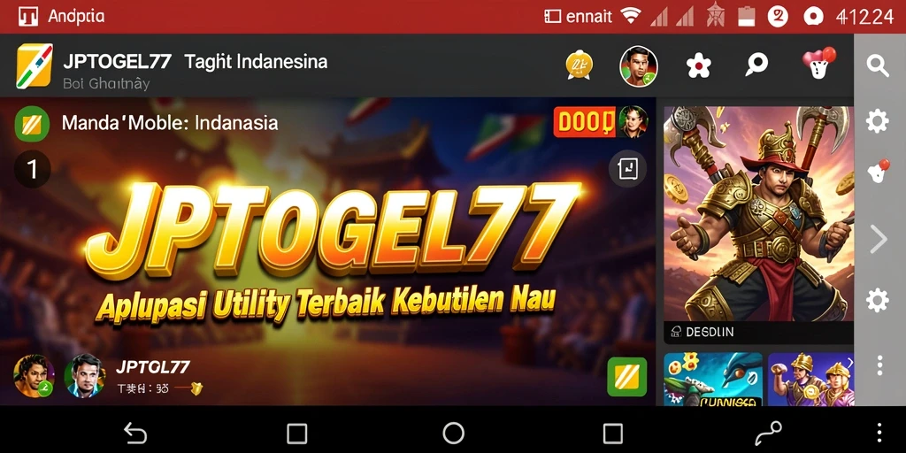 Tampilan antarmuka aplikasi JPTOGEL77 yang memudahkan penggunaan.