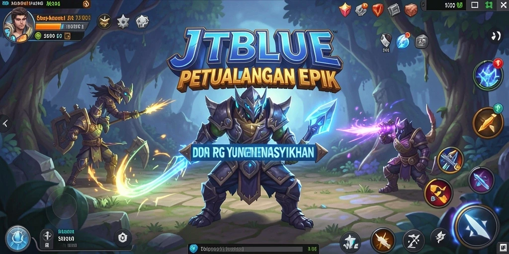 Tangkapan layar menampilkan pertarungan RPG yang mendebarkan di JTBLUE.