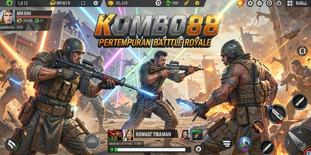 Tampilan gameplay seru dengan aksi Battle Royale menarik.