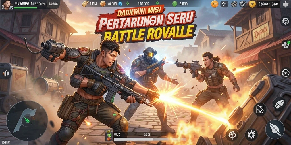 Tampilan gameplay MKWIN666 di medan tempur Battle Royale yang penuh aksi.