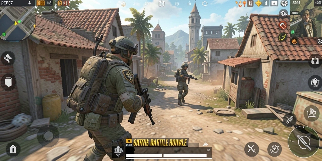 Tangkapan layar dari gameplay Battle Royale PCPC7 yang mendebarkan.
