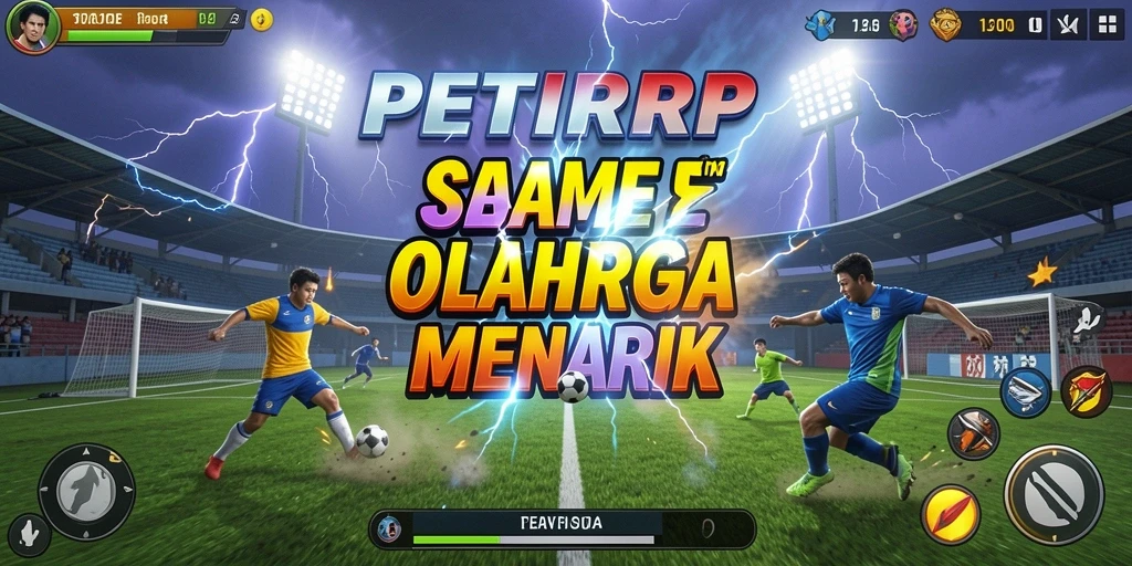Screenshot menunjukkan aksi seru dalam pertandingan olahraga di PETIRRP.