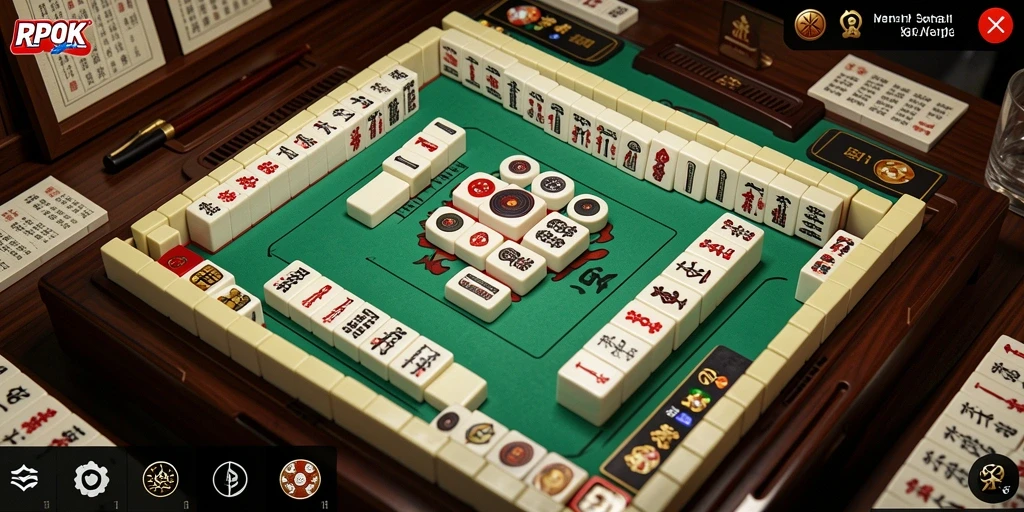 Tangkapan layar RPOK menampilkan gameplay Mahjong yang seru dan menantang.