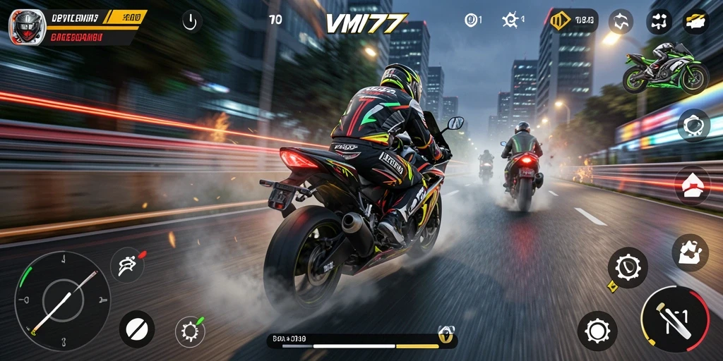 Gameplay menegangkan balap motor di VM777 dengan lintasan yang beragam.