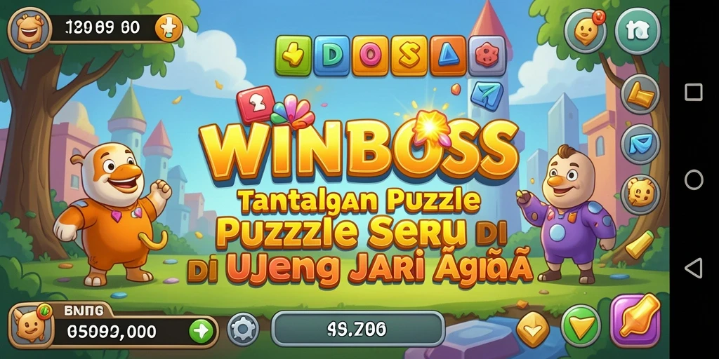 Tampilan gameplay WINBOSS dengan berbagai puzzle menantang dan grafis menarik.
